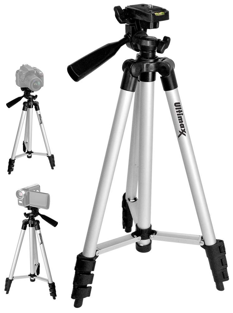 Ultimaxx Lightweight Portable Camera Tripod Stand with Carrying Bag for Sony, Nikon, Canon, Olympus, Pentax, Panasonic, Samsung Cameras and Camcorders (50") - Image 1